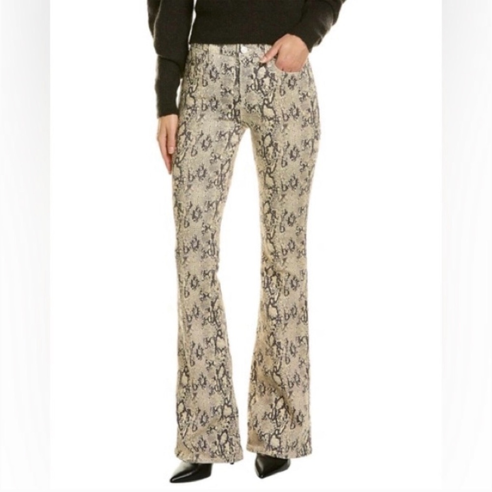 Frame Denim le High Flare Snakeskin Serpent Print Jeans Size 27